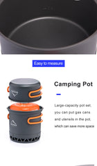 Widesea Camping Cookware Set – 1.3L & 2.3L Pot and Kettle Outdoor Cooking Kit