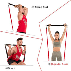 Workout Bar & Resistance Bands Set – Pilates & Home Strength Training Kit