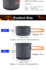 Widesea Camping Cookware Set – 1.3L & 2.3L Pot and Kettle Outdoor Cooking Kit