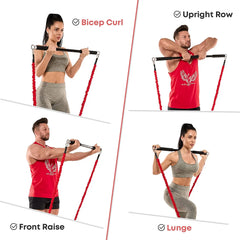 Workout Bar & Resistance Bands Set – Pilates & Home Strength Training Kit