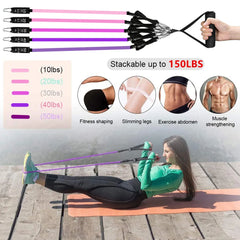 Workout Bar & Resistance Bands Set – Pilates & Home Strength Training Kit