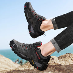 HIKEUP Men’s Suede Tactical Hiking Shoes – Outdoor Trekking Sneakers