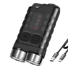 Multi-function Portable Mini Keychain Light Led High Bright Flashlight Dual Light Source Outdoor Camping Fishing Tool Head Lamp