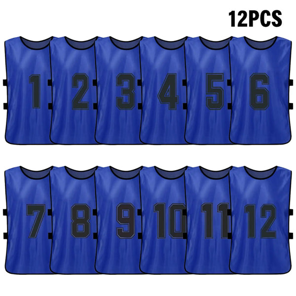 Quick-Dry Numbered Soccer Pinnies – 2/6PCS Team Sports Vests