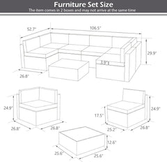 Outdoor Sectional Furniture Set – Patio Sofa & Chair Set with Cushions