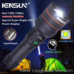 Long-Range LED Spotlight Flashlight – Waterproof Zoom Tactical Torch with Type-C Charging