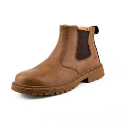 Men’s Waterproof Steel Toe Work Boots – Durable Leather Construction Shoes