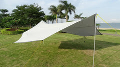 5.1x5.1m Large Waterproof Octagon Camping Tarp – Outdoor Sun Shelter Awning, Butterfly Tent Shade Canopy for Beach & Travel