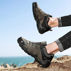HIKEUP Men’s Suede Tactical Hiking Shoes – Outdoor Trekking Sneakers