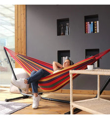 WESTTUNE Outdoor Canvas Hammock – Swing Hammock with Tree Ropes, 200kg Load Capacity