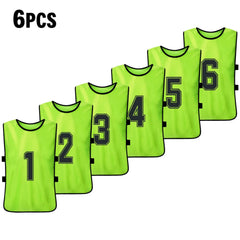 Quick-Dry Numbered Soccer Pinnies – 2/6PCS Team Sports Vests