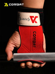 1 Pair Cowhide Gym Grip Pads – Anti-Slip Weightlifting Palm Protectors