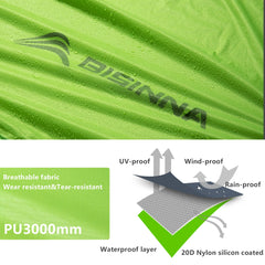 ortable Beach Sunshade TeBISINNA 2-Person Ultralight Waterproof Camping Tent with Free Mat – Double-Layer 20D Nylon for Hiking & Backpackingnt – UV-Protective Automatic Pop-Up Shelter for Adults & Kids