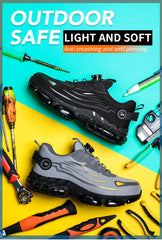 Men’s Safety Work Shoes – Anti-Smash, Anti-Puncture with Rotating Button