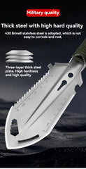 Compact Tactical Camping Shovel – Multi-Functional Stainless Steel Survival Tool