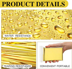 5–30 Pack Emergency Thermal Blankets – Waterproof Foil Survival Blankets (130×210cm)