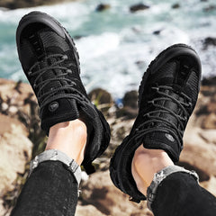 HIKEUP Men’s Suede Tactical Hiking Shoes – Outdoor Trekking Sneakers