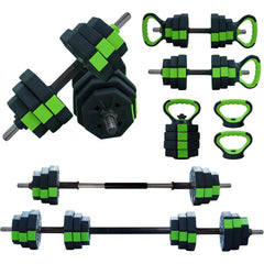 4 in 1 Adjustable Dumbbell Set,44lbs Weight Set with Iron Handle Used as Kettlebell, Barbell, Push up Stand for Home Gym,Octagon