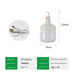 60W USB Rechargeable LED Camping Lantern – Emergency Light for Outdoor Use