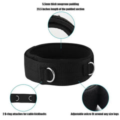 Adjustable Thigh & Ankle Straps for Cable Machines – Padded D-Ring Leg Cuffs for Strength Training