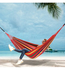 WESTTUNE Outdoor Canvas Hammock – Swing Hammock with Tree Ropes, 200kg Load Capacity