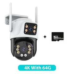 6K Triple-Lens PTZ Outdoor WiFi Camera – Auto Tracking Security CCTV (ICSee)
