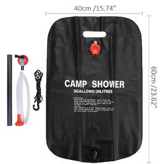 20/40L Solar Shower Bag – Foldable Outdoor Water Bag for Camping & Bathing