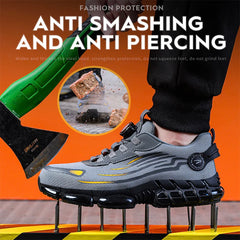 Men’s Safety Work Shoes – Anti-Smash, Anti-Puncture with Rotating Button