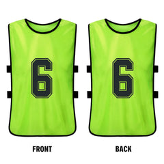 Quick-Dry Numbered Soccer Pinnies – 2/6PCS Team Sports Vests