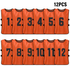 Quick-Dry Numbered Soccer Pinnies – 2/6PCS Team Sports Vests