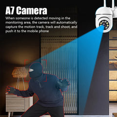 A7 Outdoor WiFi Security Camera – AI Human Tracking & 2-Way Audio (1MP)