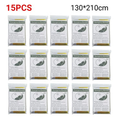 5–30 Pack Emergency Thermal Blankets – Waterproof Foil Survival Blankets (130×210cm)