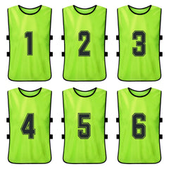 Quick-Dry Numbered Soccer Pinnies – 2/6PCS Team Sports Vests