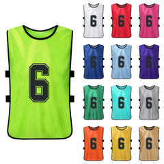 Quick-Dry Numbered Soccer Pinnies – 2/6PCS Team Sports Vests