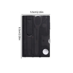 Multifunctional Survival Tool Card – Swiss Army Style Card with Light & Beauty Tools