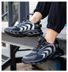 Men’s Lightweight Safety Shoes – Steel Toe, Puncture-Proof, Rotary Buckle Design