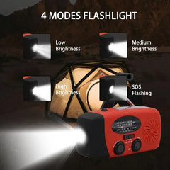 Multifunctional Emergency Radio – Hand Crank, Solar, Power Bank, NOAA/FM/AM