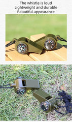 3-in-1 Emergency Survival Whistle – With Compass & Thermometer, Army Green Outdoor Tool  Bullet Point Description: