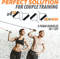360lbs Resistance Band Set – Full-Body Workout Kit for Home Gym