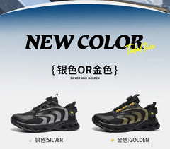 Men’s Lightweight Safety Shoes – Steel Toe, Puncture-Proof, Rotary Buckle Design