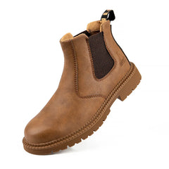 Men’s Waterproof Steel Toe Work Boots – Durable Leather Construction Shoes