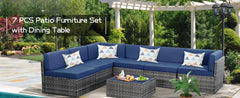 Outdoor Sectional Furniture Set – Patio Sofa & Chair Set with Cushions