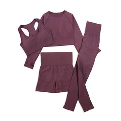 WAREBALL Seamless Women’s Yoga Set – 2/3/4 Piece Gym Outfit