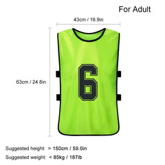 Quick-Dry Numbered Soccer Pinnies – 2/6PCS Team Sports Vests