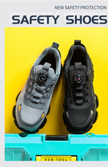 Men’s Safety Work Shoes – Anti-Smash, Anti-Puncture with Rotating Button