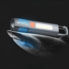 SMILING SHARK Mini Flashlight – High Brightness with Zoom & Side Floodlight