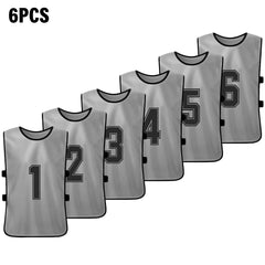 Quick-Dry Numbered Soccer Pinnies – 2/6PCS Team Sports Vests