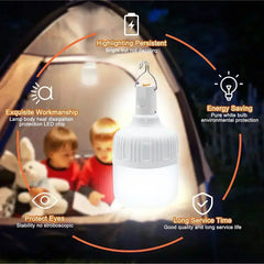 60W USB Rechargeable LED Camping Lantern – Emergency Light for Outdoor Use