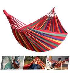 WESTTUNE Outdoor Canvas Hammock – Swing Hammock with Tree Ropes, 200kg Load Capacity