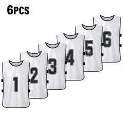 Quick-Dry Numbered Soccer Pinnies – 2/6PCS Team Sports Vests
